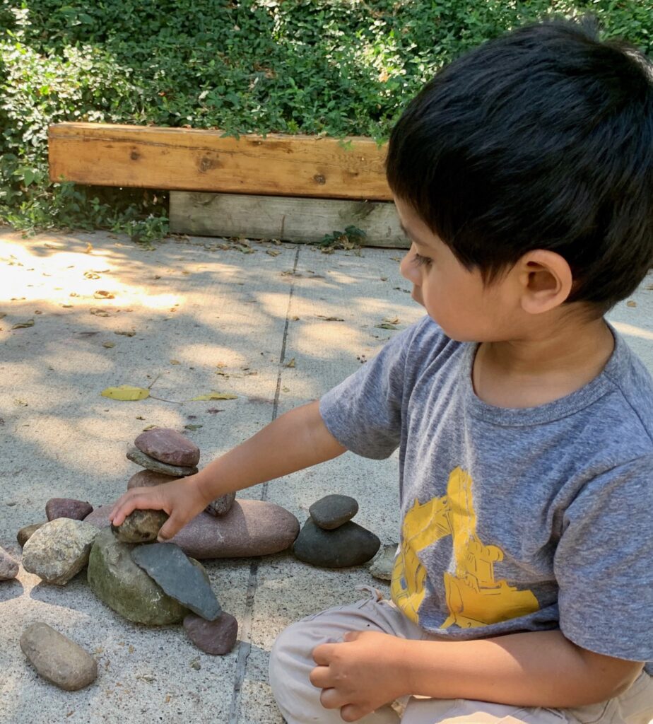 rock balancing activity for children